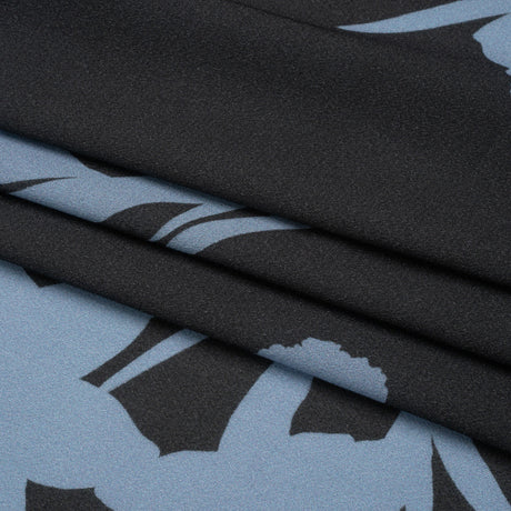 Viscose Crepe Print - Black and Blue Floral - Mood Exclusive April Ever After