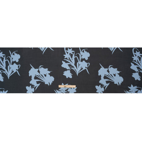 Viscose Crepe Print - Black and Blue Floral - Mood Exclusive April Ever After