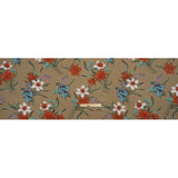 Viscose Crepe Print - Taupe, Red and Blue Floral - Mood Exclusive By the Plenty