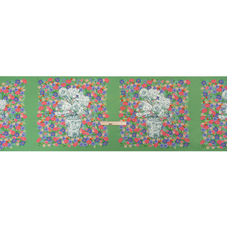 Slubbed Viscose Woven Panel - Green, Red and Blue Floral Blocks - Mood Exclusive Small Things