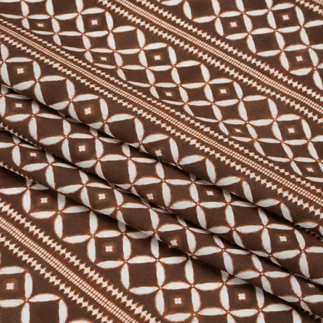 Cotton Poplin Print - Brown Diamonds and Stripes - Mood Exclusive Back to Back