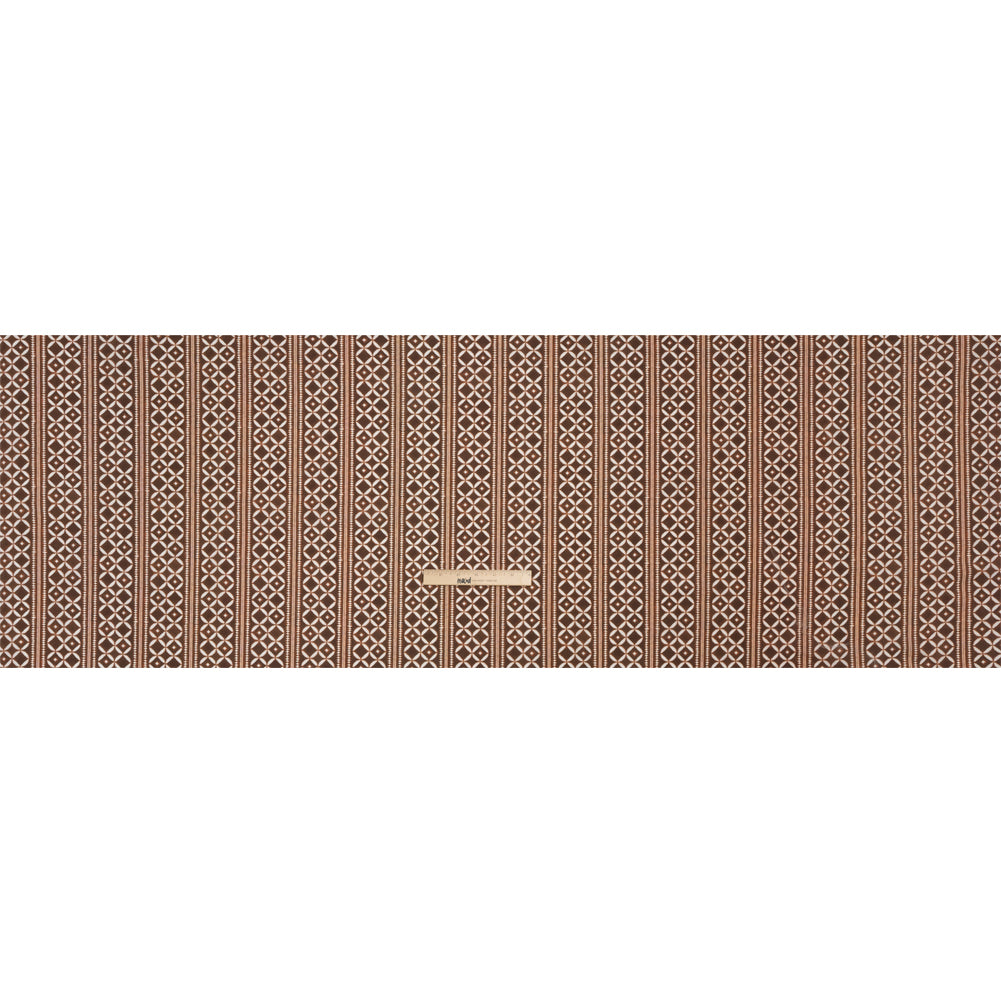 Cotton Poplin Print - Brown Diamonds and Stripes - Mood Exclusive Back to Back