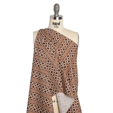 Cotton Poplin Print - Brown Diamonds and Stripes - Mood Exclusive Back to Back