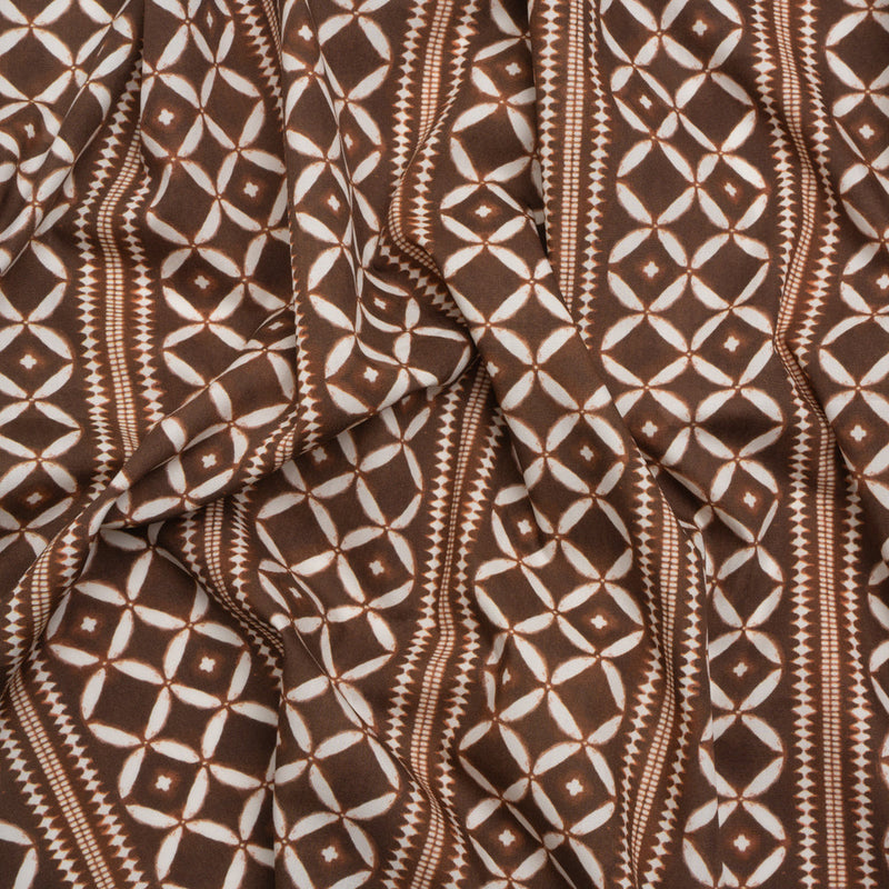 Cotton Poplin Print - Brown Diamonds and Stripes - Mood Exclusive Back to Back
