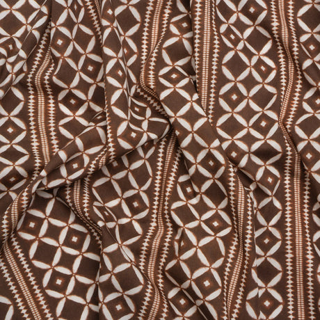 Cotton Poplin Print - Brown Diamonds and Stripes - Mood Exclusive Back to Back