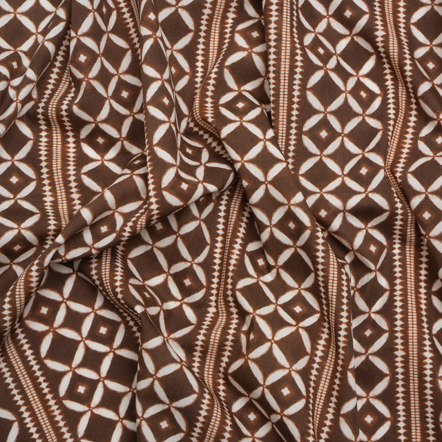 Cotton Poplin Print - Brown Diamonds and Stripes - Mood Exclusive Back to Back