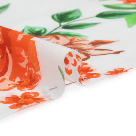 Mood Exclusive Red Roses and Hellos Cotton Voile