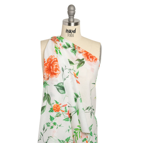 Mood Exclusive Red Roses and Hellos Cotton Voile