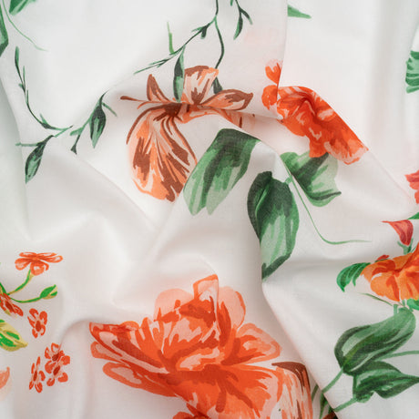 Mood Exclusive Red Roses and Hellos Cotton Voile
