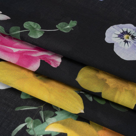 Mood Exclusive Black Picture Perfect Petals Cotton Voile