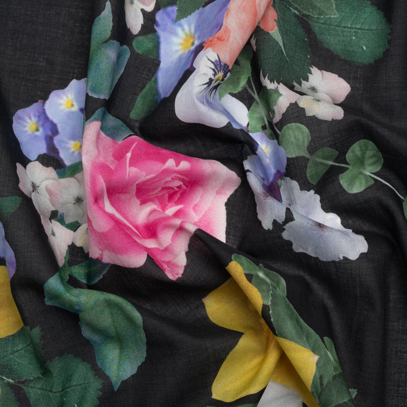 Mood Exclusive Black Picture Perfect Petals Cotton Voile