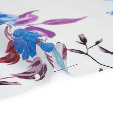 Mood Exclusive Plum Roses and Hellos Cotton Voile