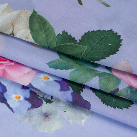 Mood Exclusive Periwinkle Picture Perfect Petals Cotton Voile