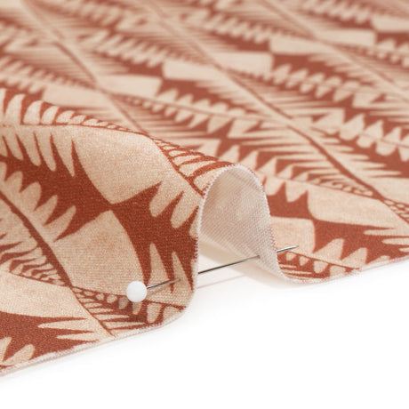 Stretch Cotton Twill Print - Sienna Abstract Diamonds - Mood Exclusive Maui Treeline