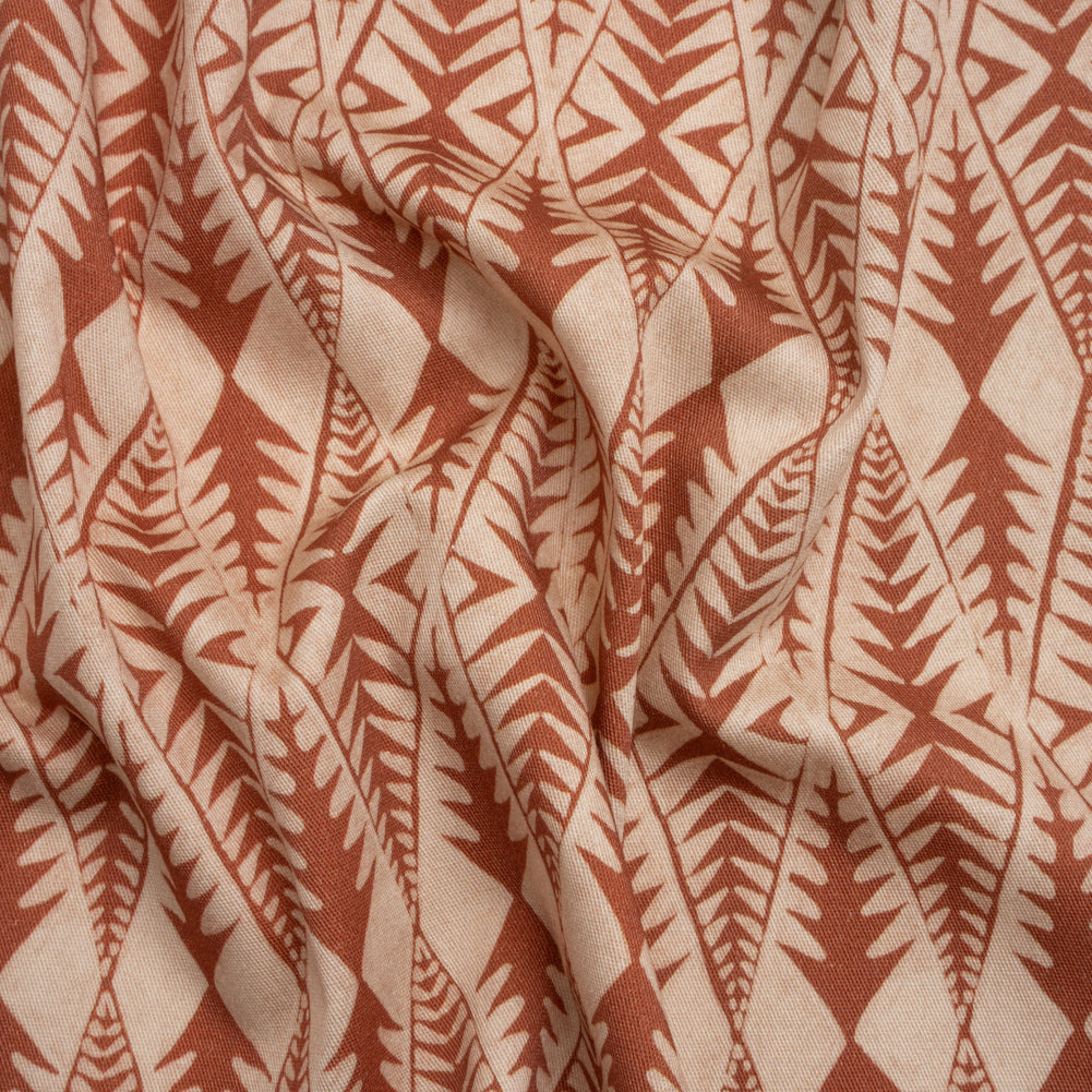Stretch Cotton Twill Print - Sienna Abstract Diamonds - Mood Exclusive Maui Treeline
