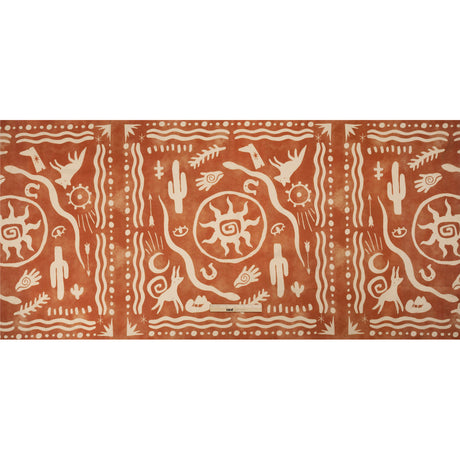 Stretch Cotton Twill Panel - Orange Desert Symbols - Mood Exclusive Follow Your Arrow