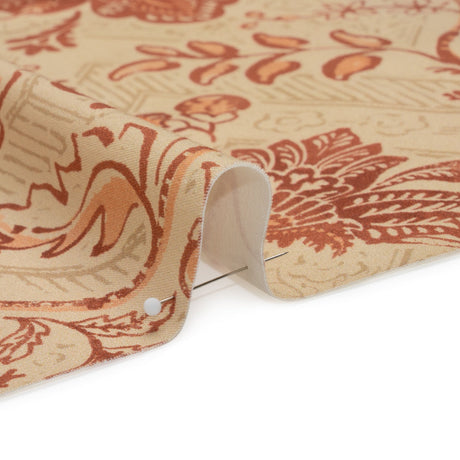 Stretch Cotton Twill Print - Beige and Orange Floral - Mood Exclusive Aromatic Aria