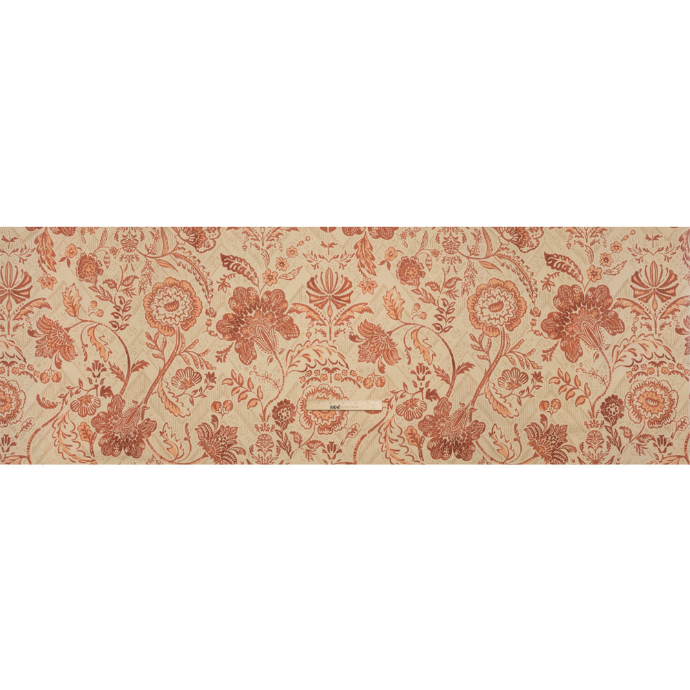 Stretch Cotton Twill Print - Beige and Orange Floral - Mood Exclusive Aromatic Aria