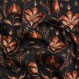 Stretch Cotton Twill - Black and Orange Floral - Watching the Fire Print - Mood Exclusive Rockland Collection