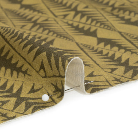 Stretch Cotton Twill Print - Olive Abstract Diamonds - Mood Exclusive Maui Treeline