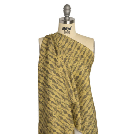Stretch Cotton Twill Print - Olive Abstract Diamonds - Mood Exclusive Maui Treeline