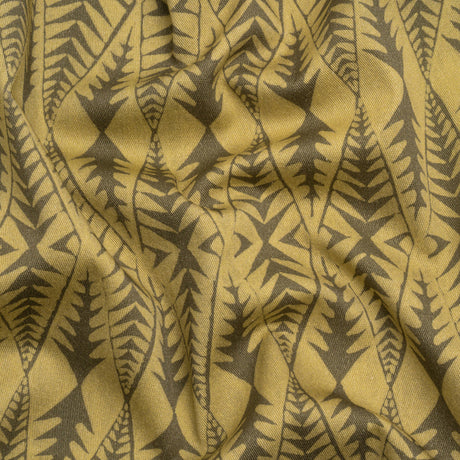 Stretch Cotton Twill Print - Olive Abstract Diamonds - Mood Exclusive Maui Treeline