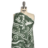 Stretch Cotton Twill Panel - Green Desert Symbols - Mood Exclusive Follow Your Arrow