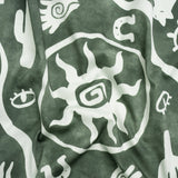 Stretch Cotton Twill Panel - Green Desert Symbols - Mood Exclusive Follow Your Arrow