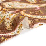 Stretch Cotton Twill Print - Rust Red and Brown Paisley - Mood Exclusive Paisley Garden