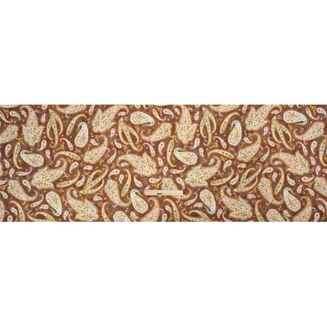 Stretch Cotton Twill Print - Rust Red and Brown Paisley - Mood Exclusive Paisley Garden