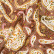 Stretch Cotton Twill Print - Rust Red and Brown Paisley - Mood Exclusive Paisley Garden