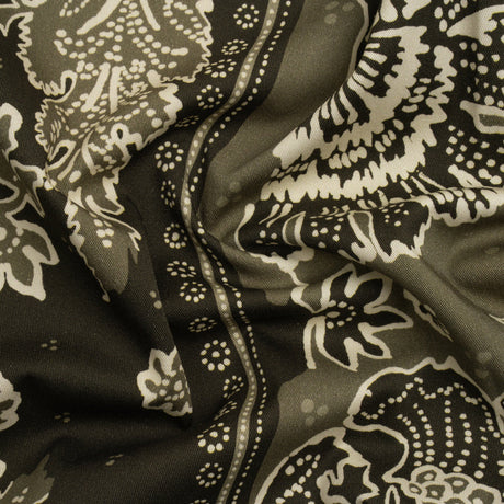 Stretch Cotton Twill Panel - Olive Floral Blocks - Mood Exclusive Maple Hill Heights