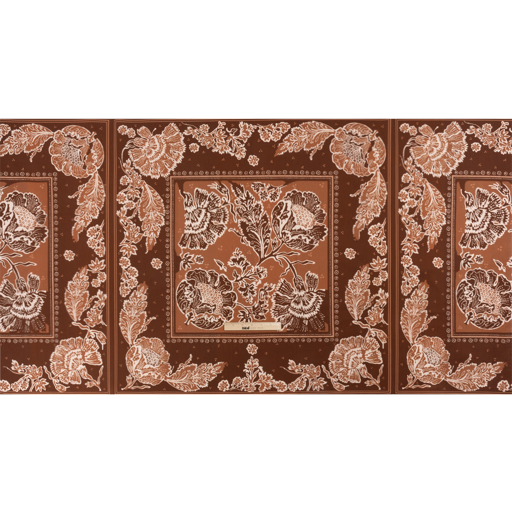 Stretch Cotton Twill Panel - Burgundy Floral Blocks - Mood Exclusive Maple Hill Heights