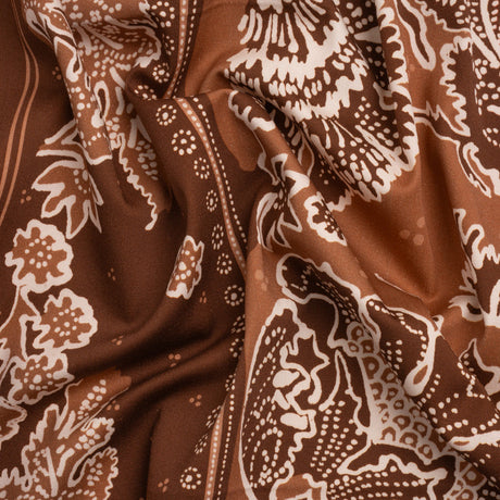 Stretch Cotton Twill Panel - Burgundy Floral Blocks - Mood Exclusive Maple Hill Heights