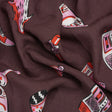 Slubbed Viscose Woven Print - Brown and Pink Small Objects - Mood Exclusive Little Lies
