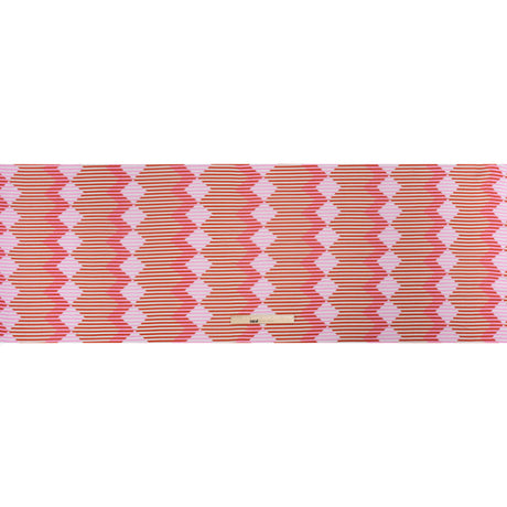 Slubbed Viscose Woven Print - Red and Pink Geometric Stripes - Mood Exclusive Eye Play