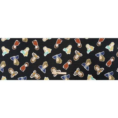 Slubbed Viscose Woven Print - Black, Red and Blue Female Portraits - Mood Exclusive Phenomenal Woman