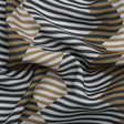 Slubbed Viscose Woven Print - Black and Brown Geometric Stripes - Mood Exclusive Eye Play