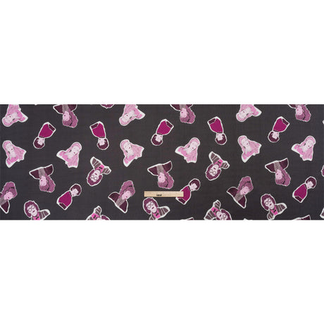 Slubbed Viscose Woven Print - Purple and Pink Female Portraits - Mood Exclusive Phenomenal Woman