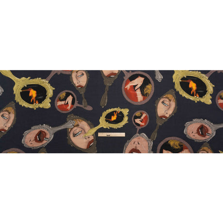 Slubbed Viscose Woven Print - Large Mirrors and Flames - Mood Exclusive Damsel in This Dress