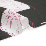 Slubbed Viscose Woven Print - Charcoal and White Portraits - Mood Exclusive Morning Mysteries