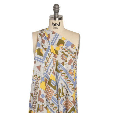 Mood Exclusive Light Blue Shape of the World Stretch Sustainable Rayon Batiste