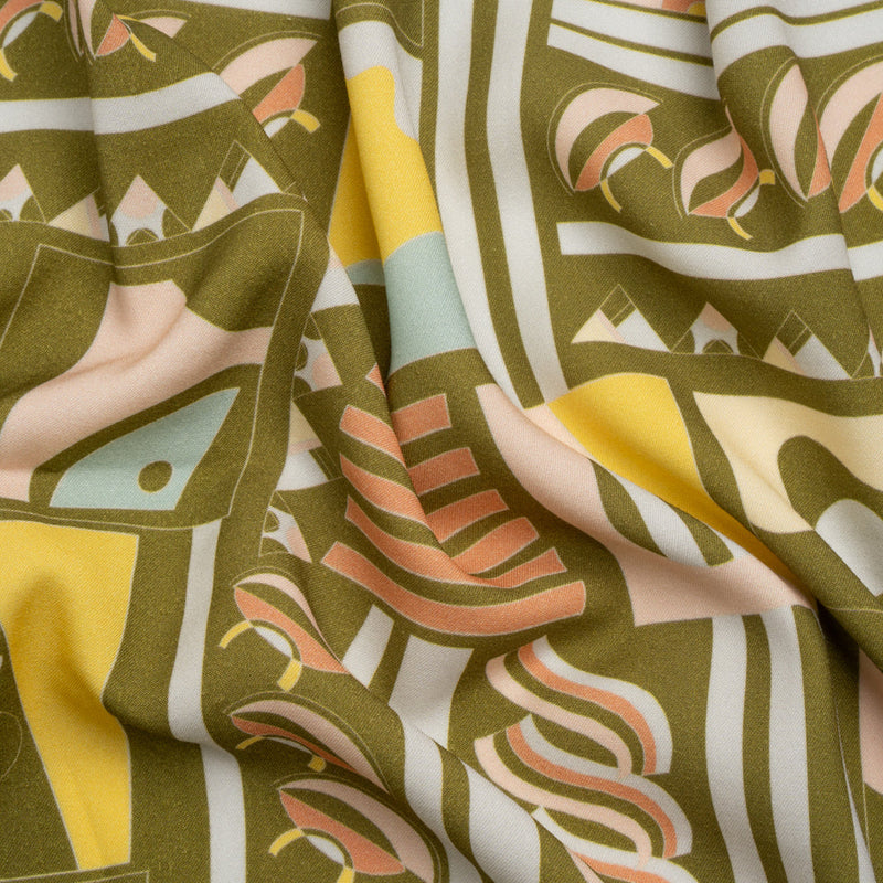 Mood Exclusive Olive Shape of the World Stretch Sustainable Rayon Batiste