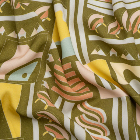 Mood Exclusive Olive Shape of the World Stretch Sustainable Rayon Batiste