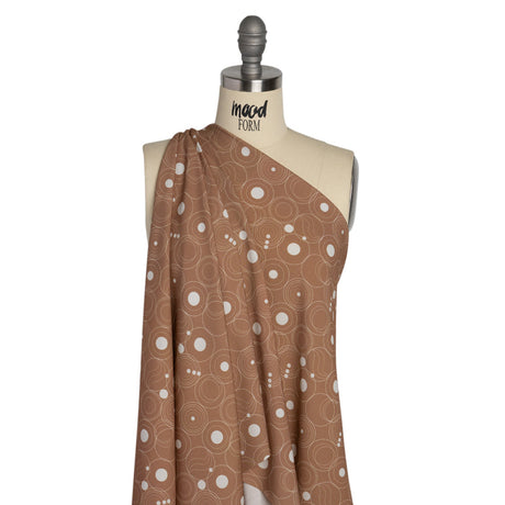 Mood Exclusive Brown Planetary Place Stretch Sustainable Rayon Batiste
