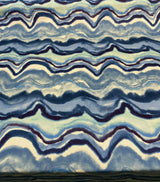 In Layers Wavy Blue Lapis 100 Percent Cotton Fabric - Blue, Teal, White Wavy Pattern, 54" Width (1 Yard)