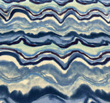 In Layers Wavy Blue Lapis 100 Percent Cotton Fabric - Blue, Teal, White Wavy Pattern, 54" Width (1 Yard)