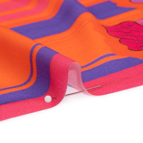 Mood Exclusive Red Lines and Lilies Rayon Challis