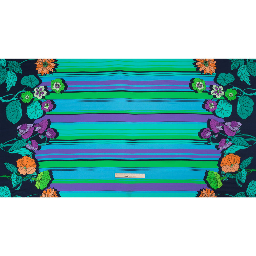 Mood Exclusive Navy Lines and Lilies Rayon Challis