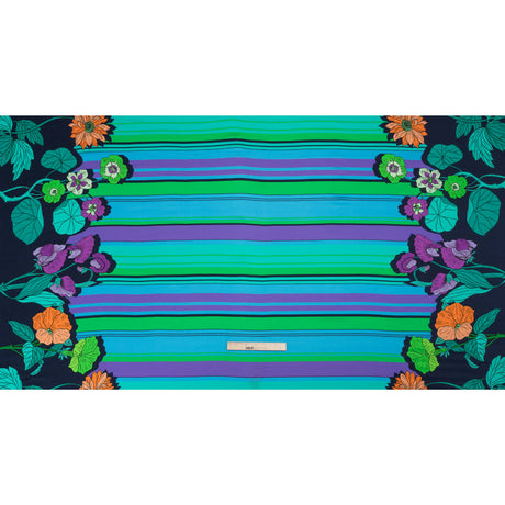 Mood Exclusive Navy Lines and Lilies Rayon Challis